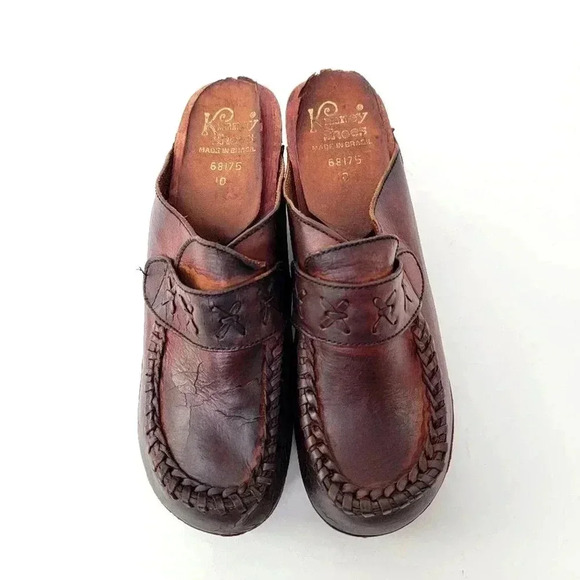 Vintage 70s Wooden Platform Clog Sandals - 6 - Picture 2 of 13